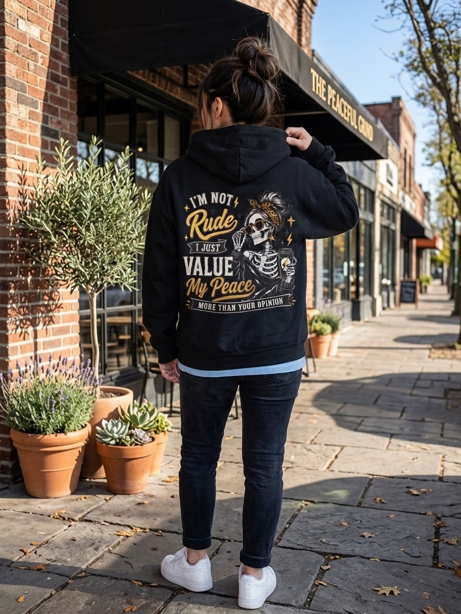 "I'm not Rude" Hoodie/Sweatshirt (Authentic Gold Look)