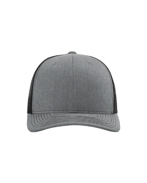 Gray cap with black mesh back on a white background