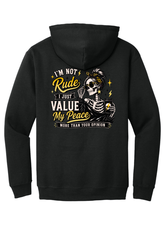 "I'm not Rude" Hoodie/Sweatshirt (Authentic Gold Look)